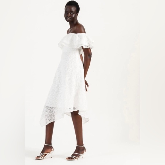 🌿 WAYNE COOPER 🌿 Brand New asymmetrical white lace dress size 8 RRP $229 - Picture 5 of 16